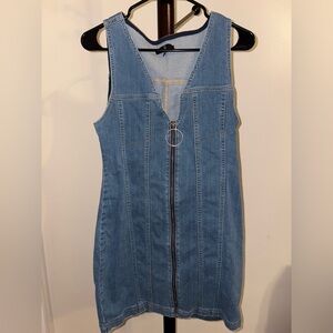 Denim Zip-Front Dress